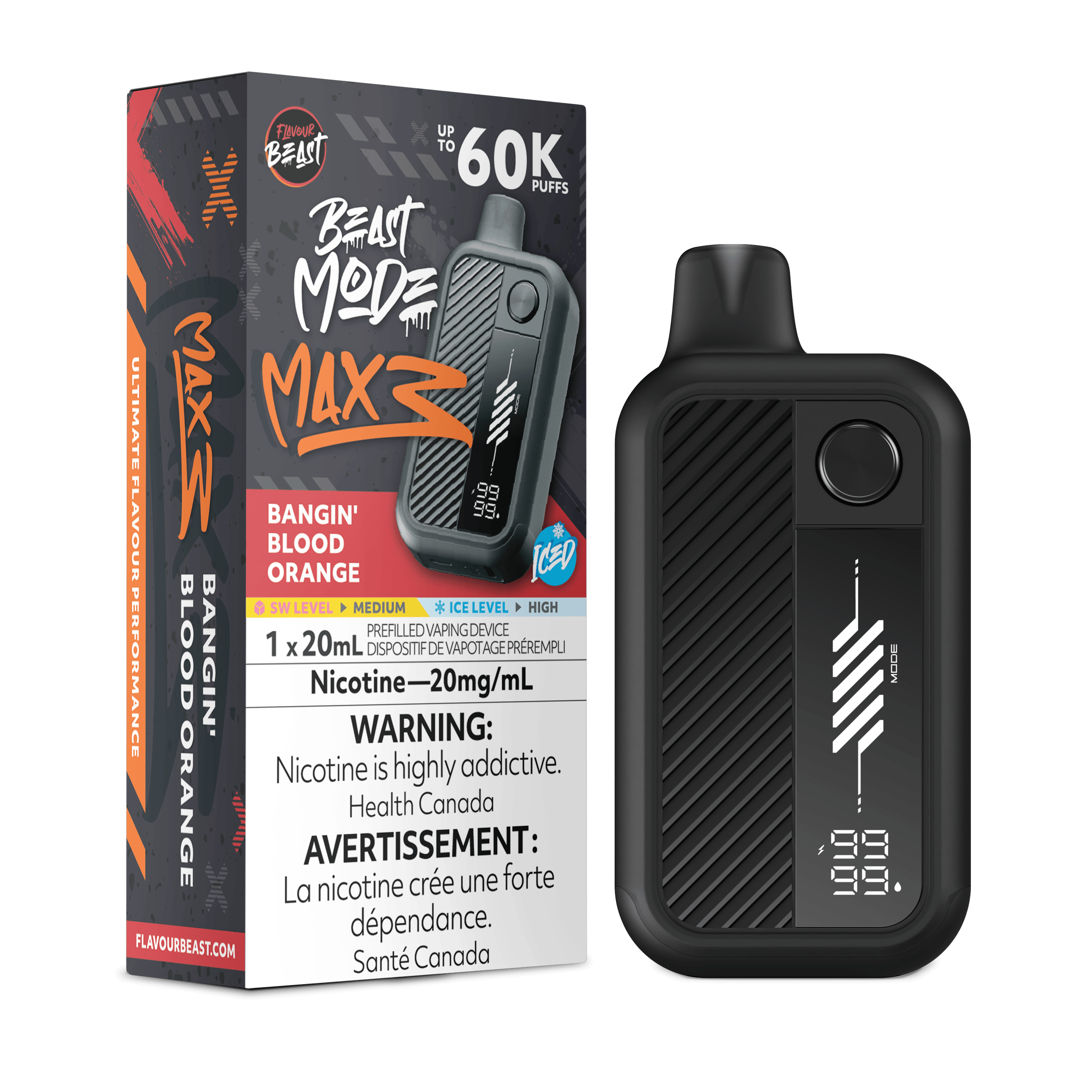 FLAVOUR BEAST Beast Mode Max 3 Disposable - BANGIN' BLOOD ORANGE ICED