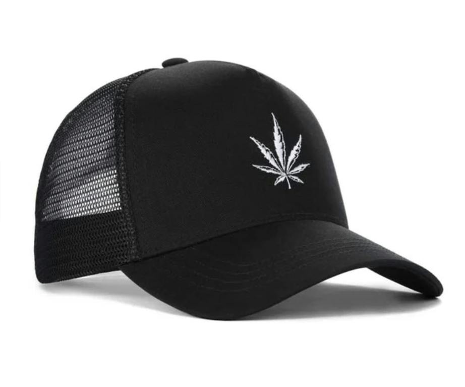 High-Crown 5 Panel Mesh Trucker Cap - Black