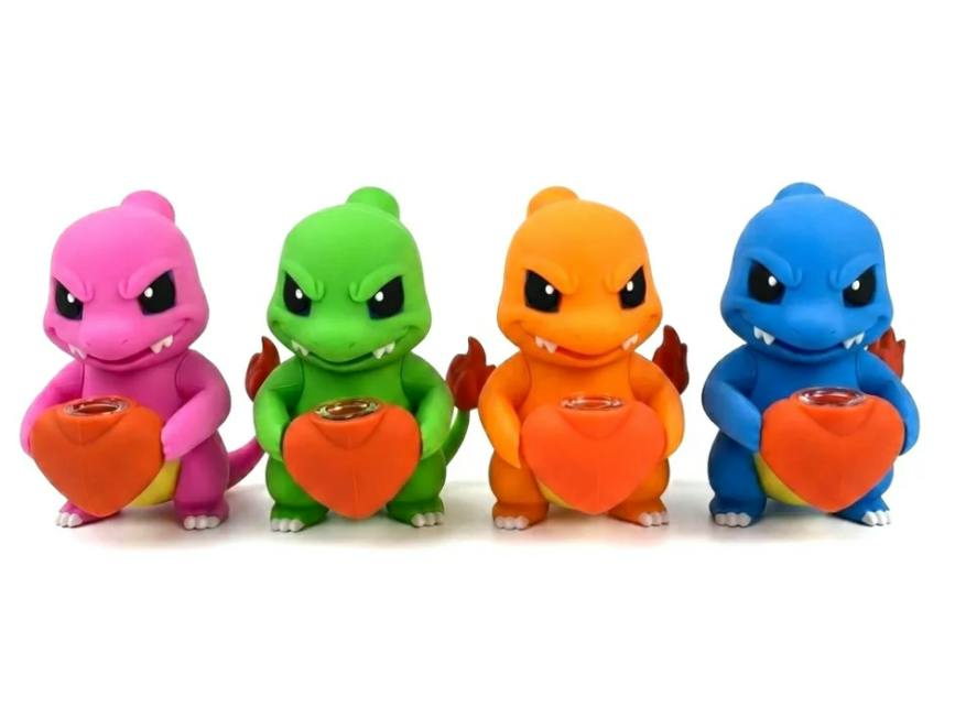 Heart Chamber Silicone Waterpipe - 5.75" - Assorted Colors