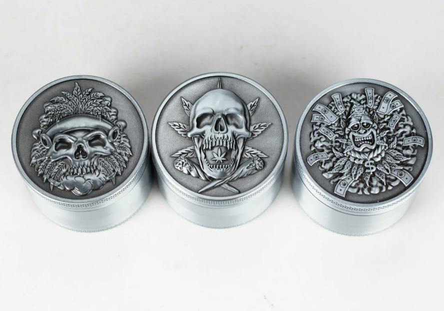 Skull Design Metal Grinder - 4pc - 2"