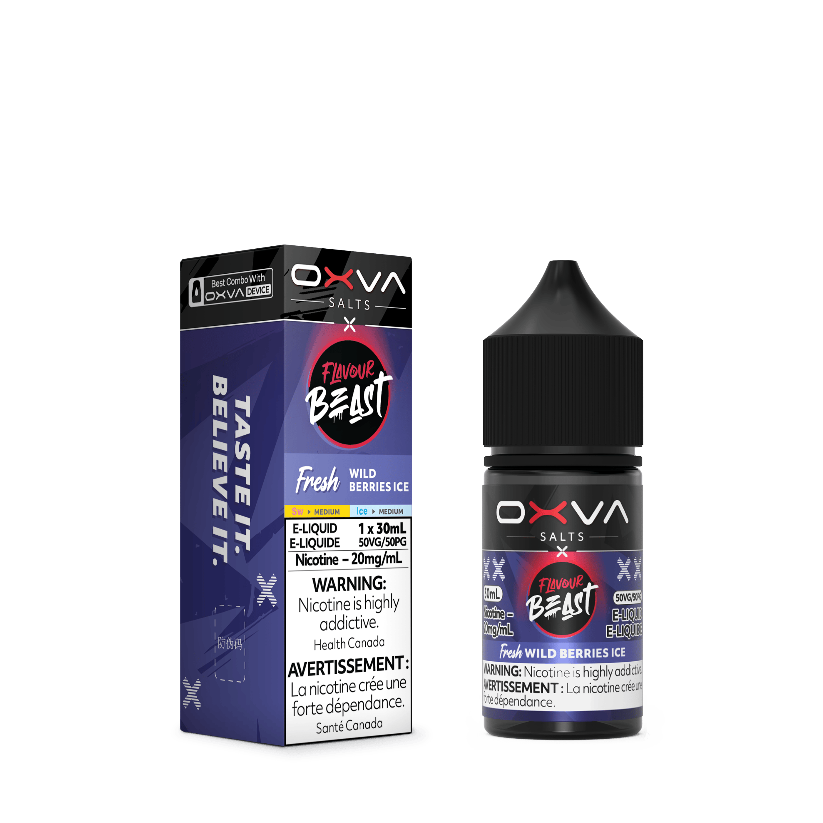 FLAVOUR BEAST x OXVA (Salt Nic) Juice 30ml WILD BERRIES ICE
