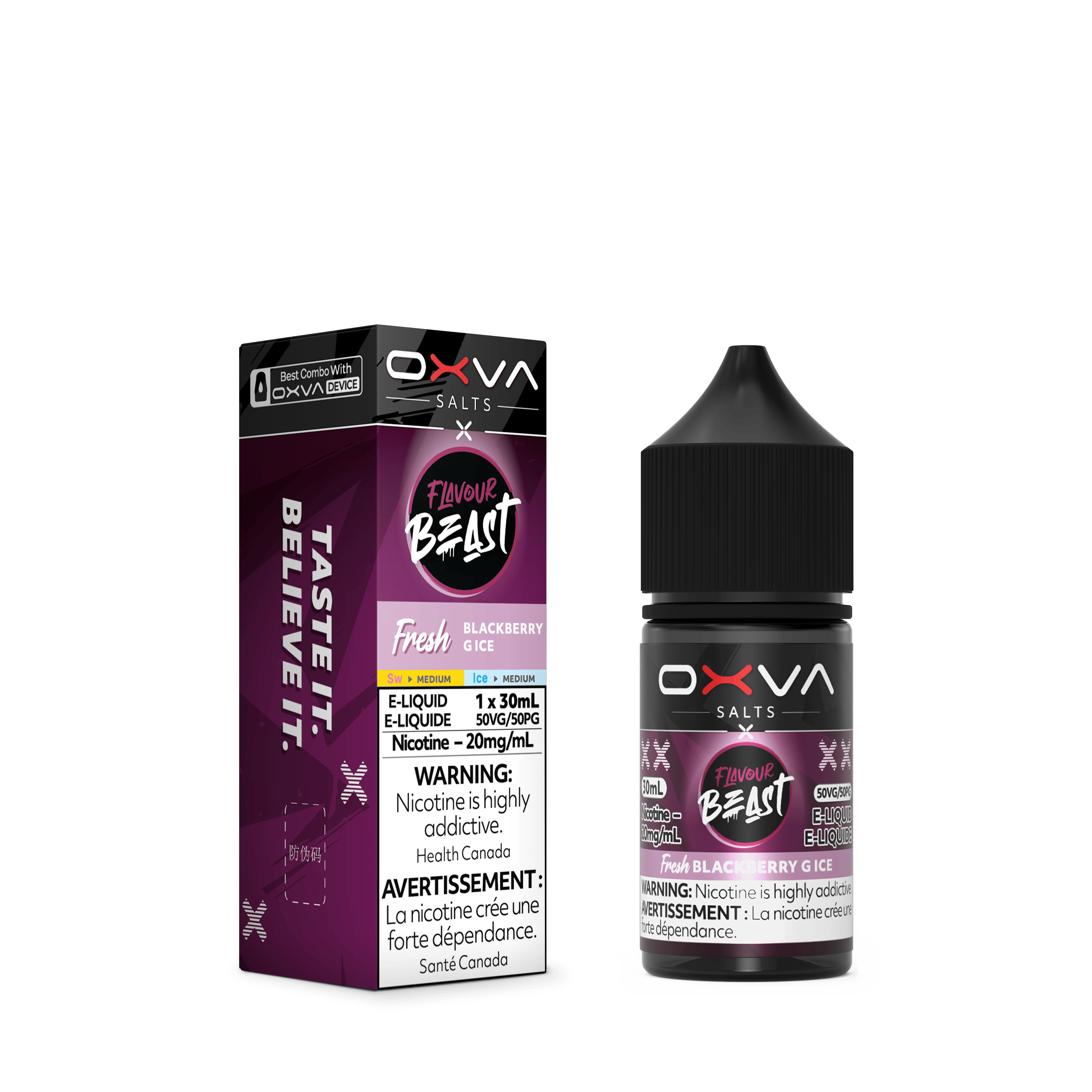 FLAVOUR BEAST x OXVA (Salt Nic) Juice 30ml BLACKBERRY G ICE