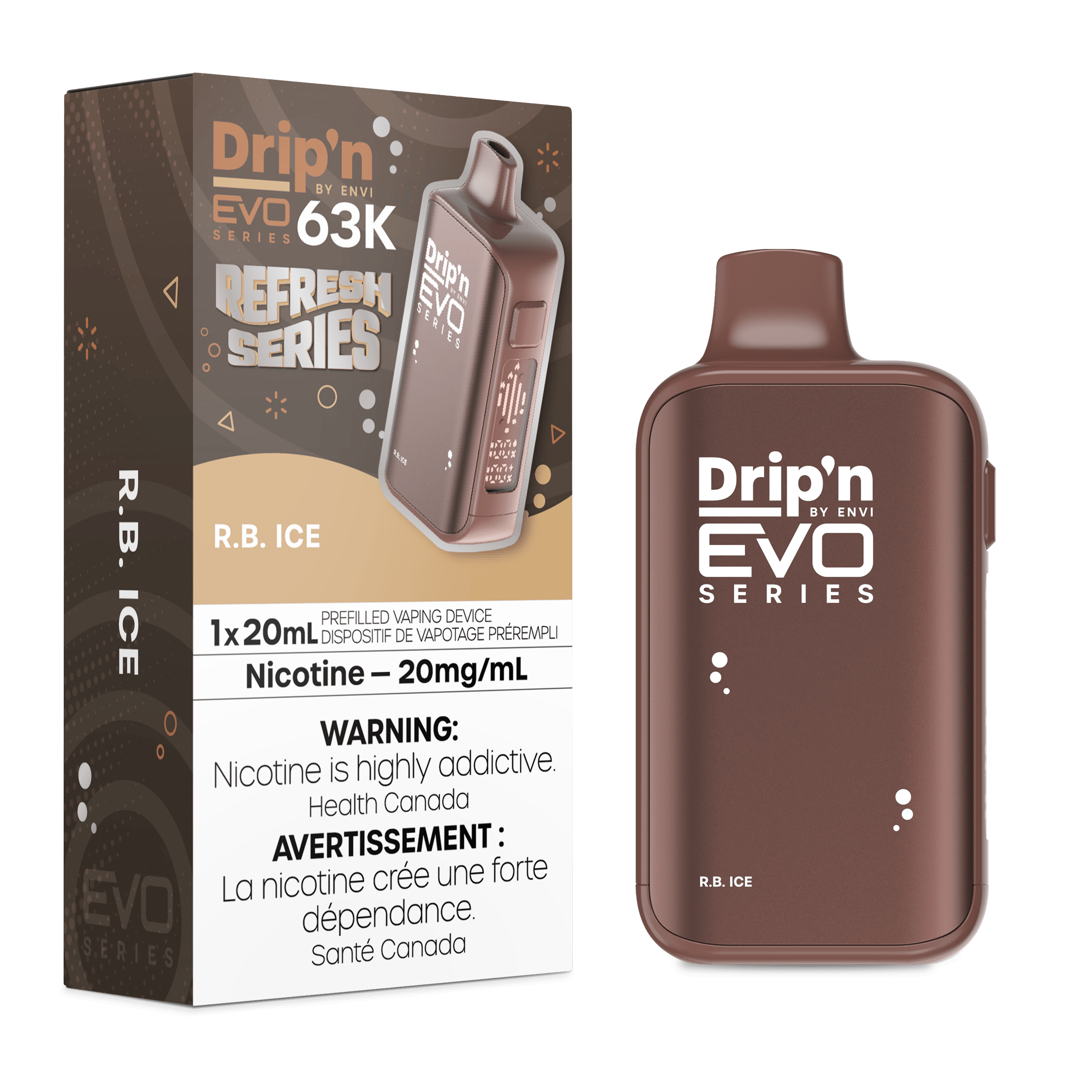 DRIP'N EVO 63k Disposable R.B. ICE