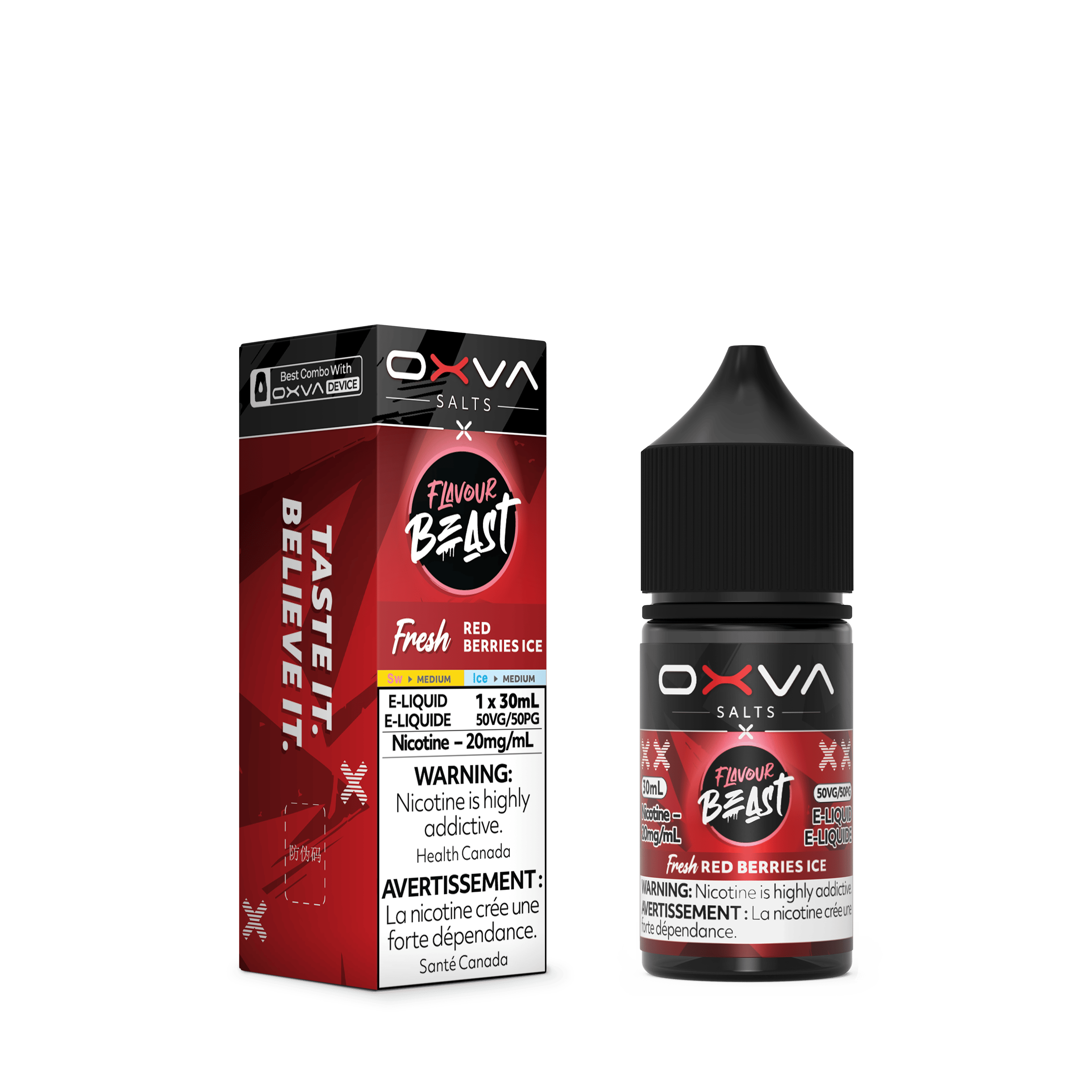 FLAVOUR BEAST x OXVA (Salt Nic) Juice 30ml RED BERRIES ICE