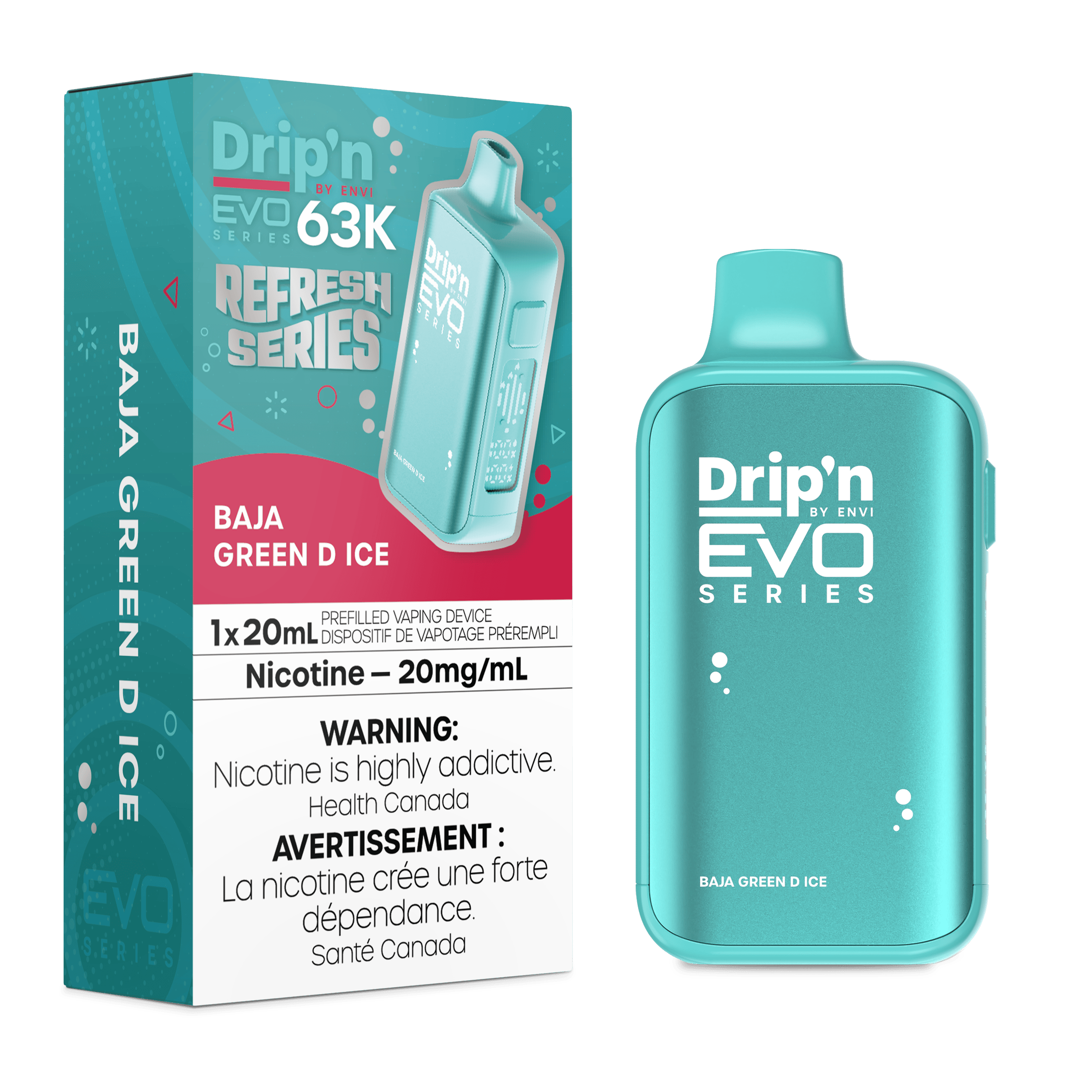 DRIP'N EVO 63k Disposable BAJA GREEN D ICE