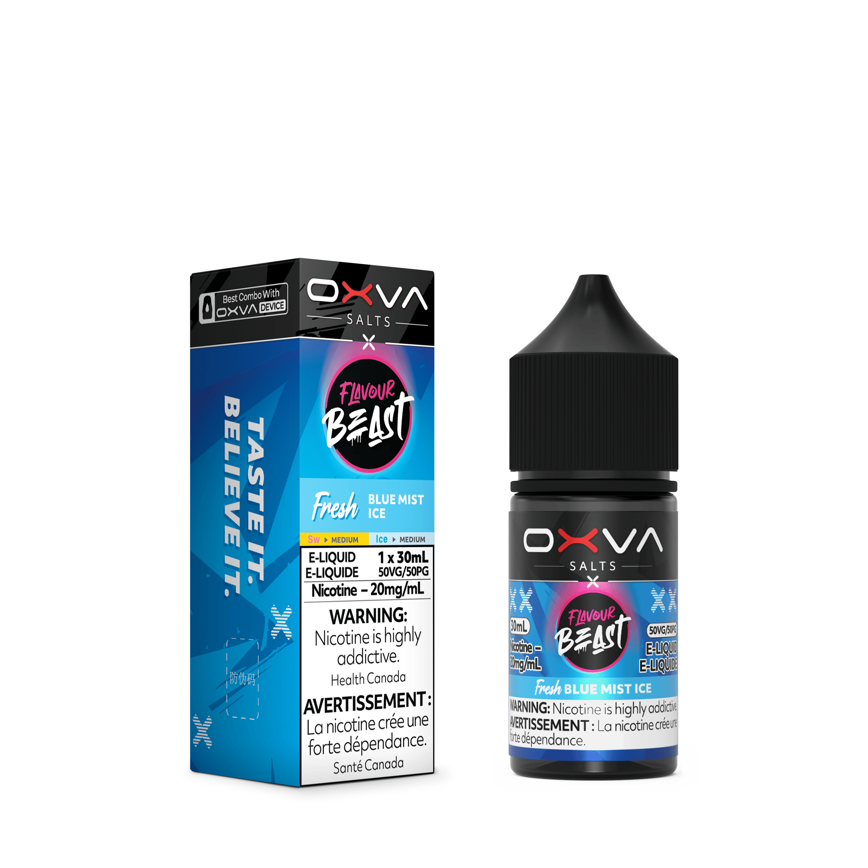 FLAVOUR BEAST x OXVA (Salt Nic) Juice 30ml BLUE MIST ICE