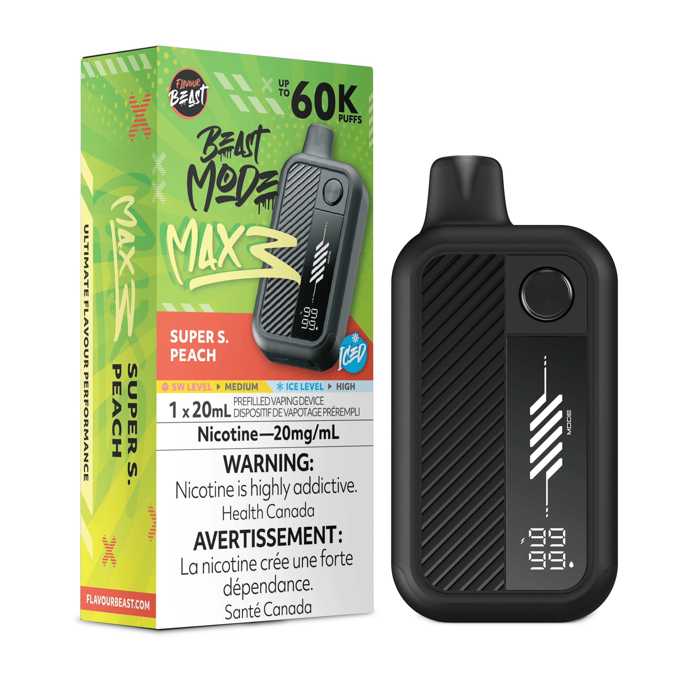 FLAVOUR BEAST Beast Mode Max 3 Disposable - SUPER S. PEACH ICED