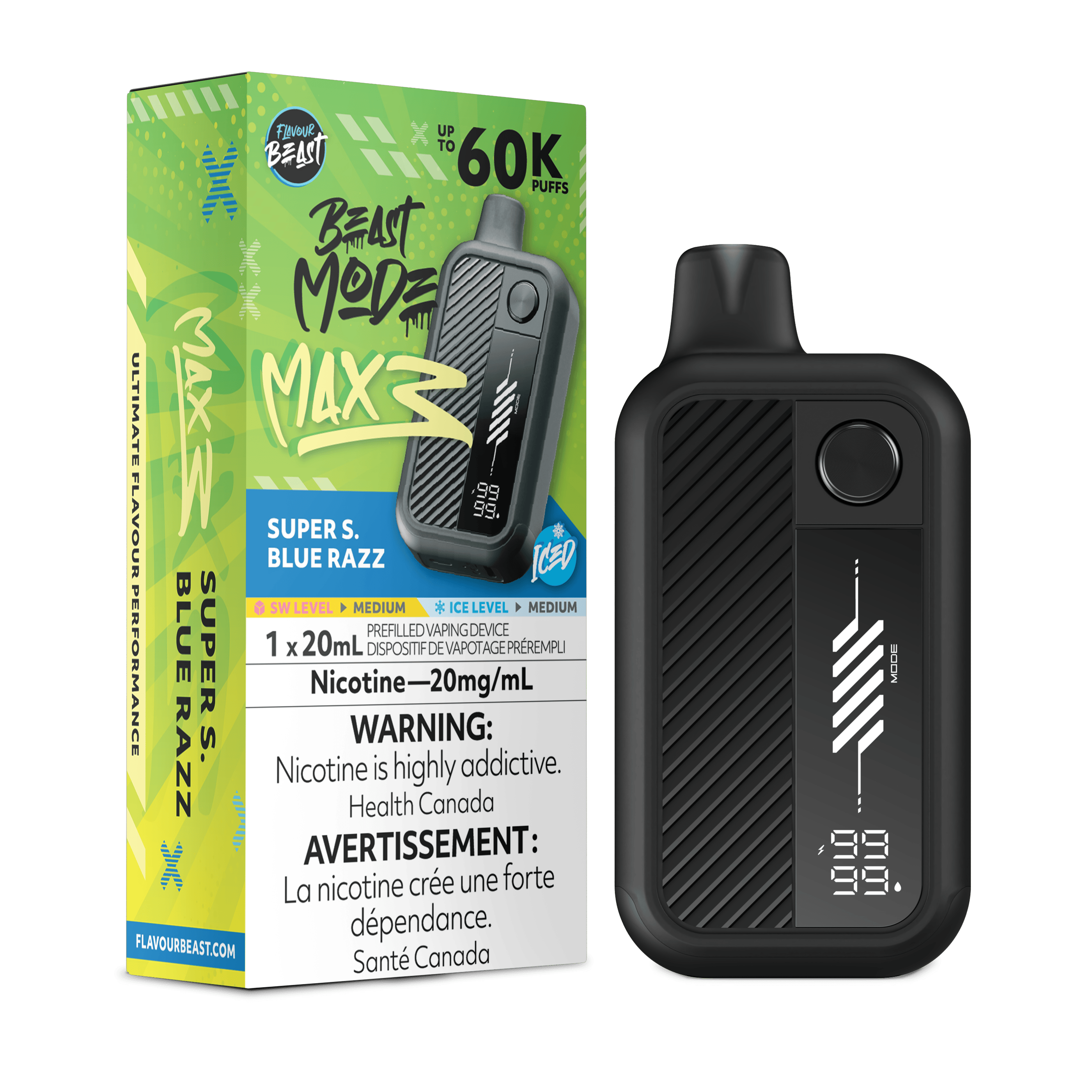 FLAVOUR BEAST Beast Mode Max 3 Disposable - SUPER S. BLUE RAZZ ICED