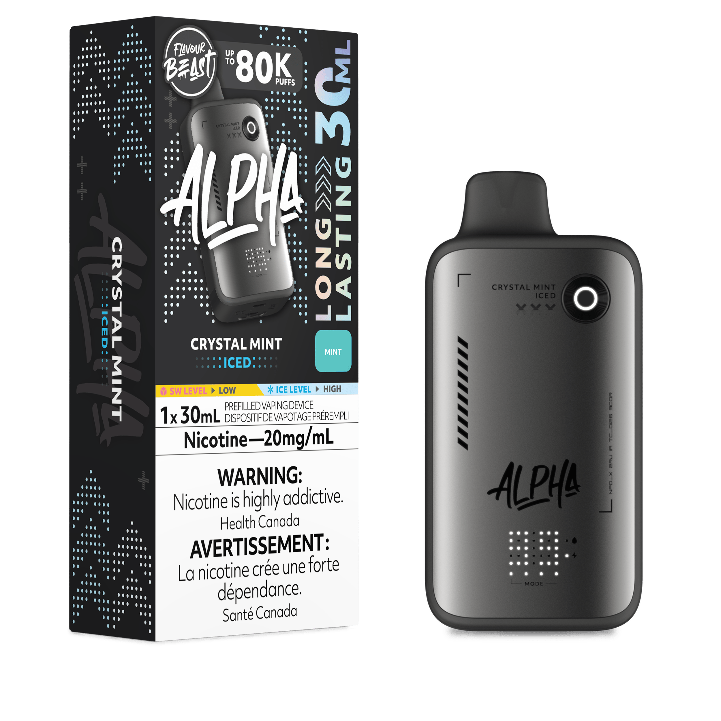 FLAVOUR BEAST Alpha 30ml Disposable - CRYSTAL MINT ICED