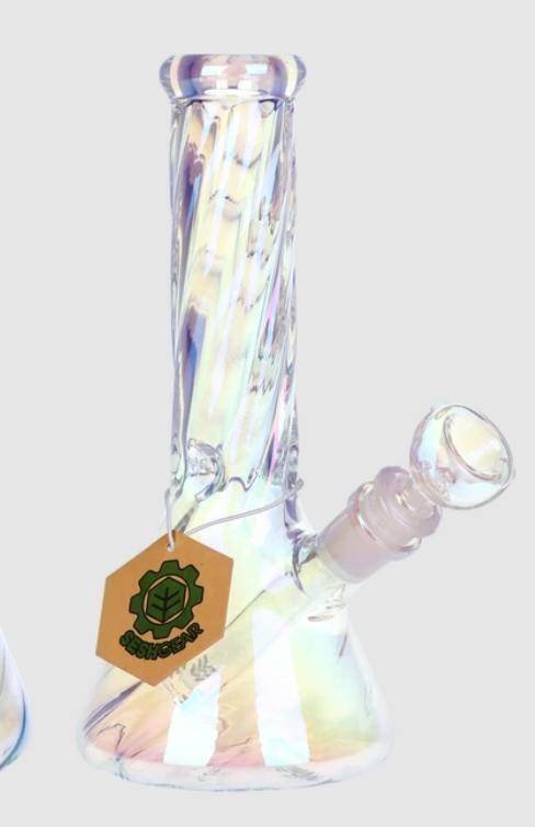 SESH GEAR - Positive Twist Glass Beaker Water Pipe - 8.5"
