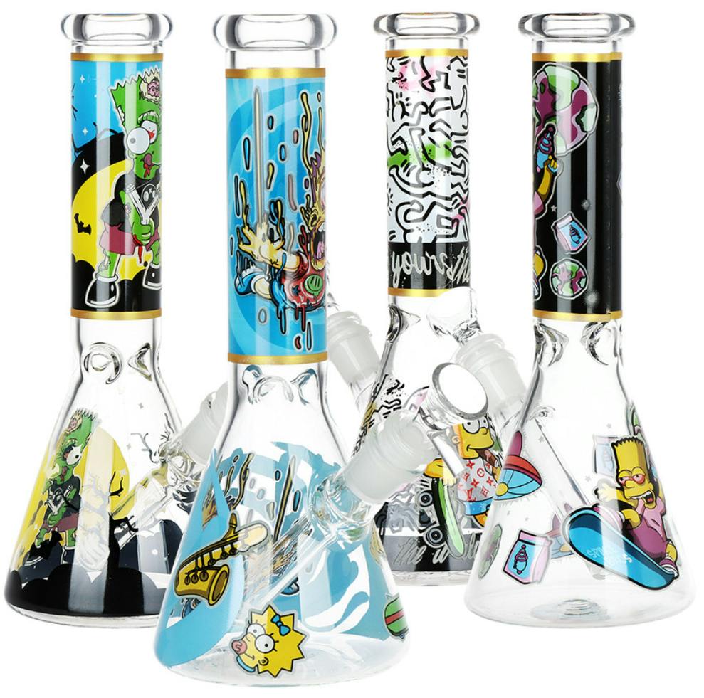 Don't Have A Cow Glass Beaker Water Pipe - 10" - 14mm F - Assorted Designs