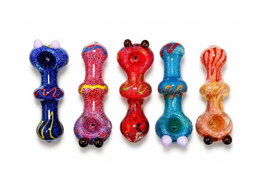 Textured Fumed Glass Hand Pipe - 4.25"