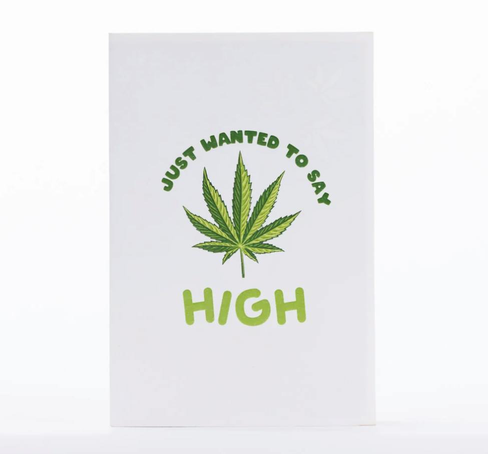 INTRICATE GREETINGS - Cannabis Leaf 3D Pop-Up Cards - Just Wanted To Say High