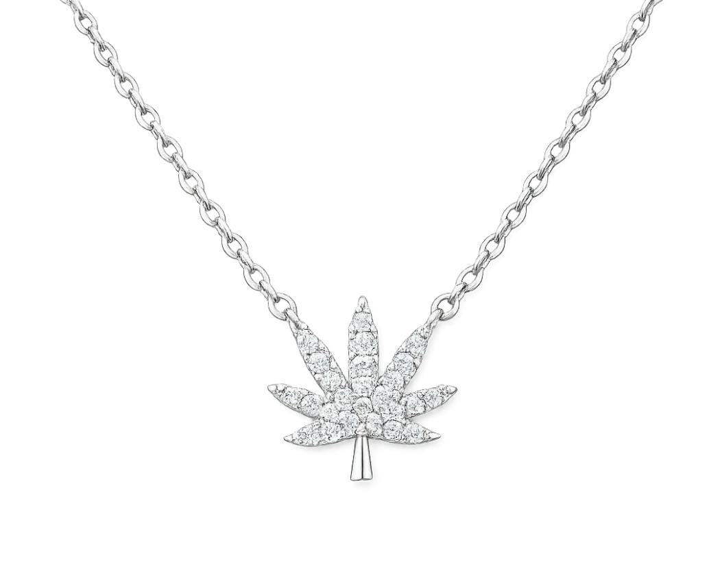 THE KUSH GIRLS - Cannabis Leaf Necklaces - Silver