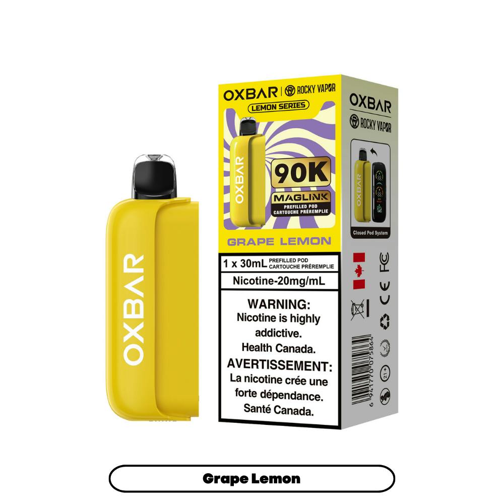 OXBAR Maglink Pod 90k Puff - Lemon Series Grape Lemon