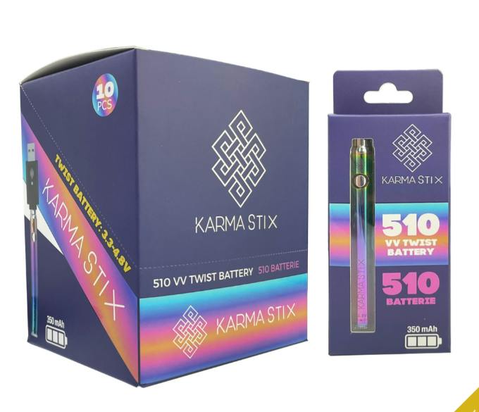 KARMA - Karma Stick Variable Voltage 510 Battery - Rainbow