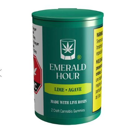 EMERALD HOUR Lime Agave Live Rosin Gummies 2x5mg