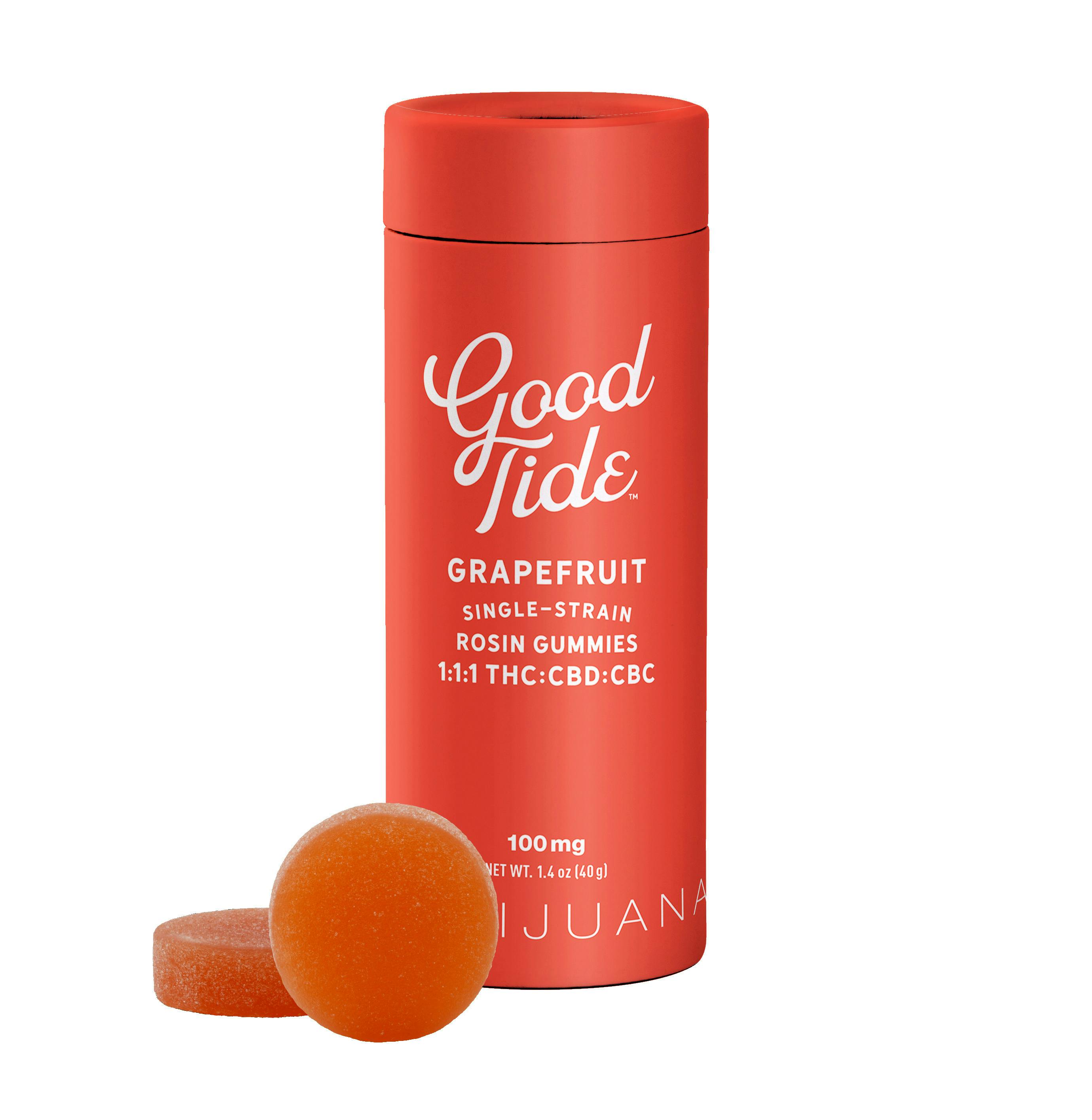 Good Tide - Live Rosin Gummies - Grapefruit (S) (100mg THC/CBD/CBC)