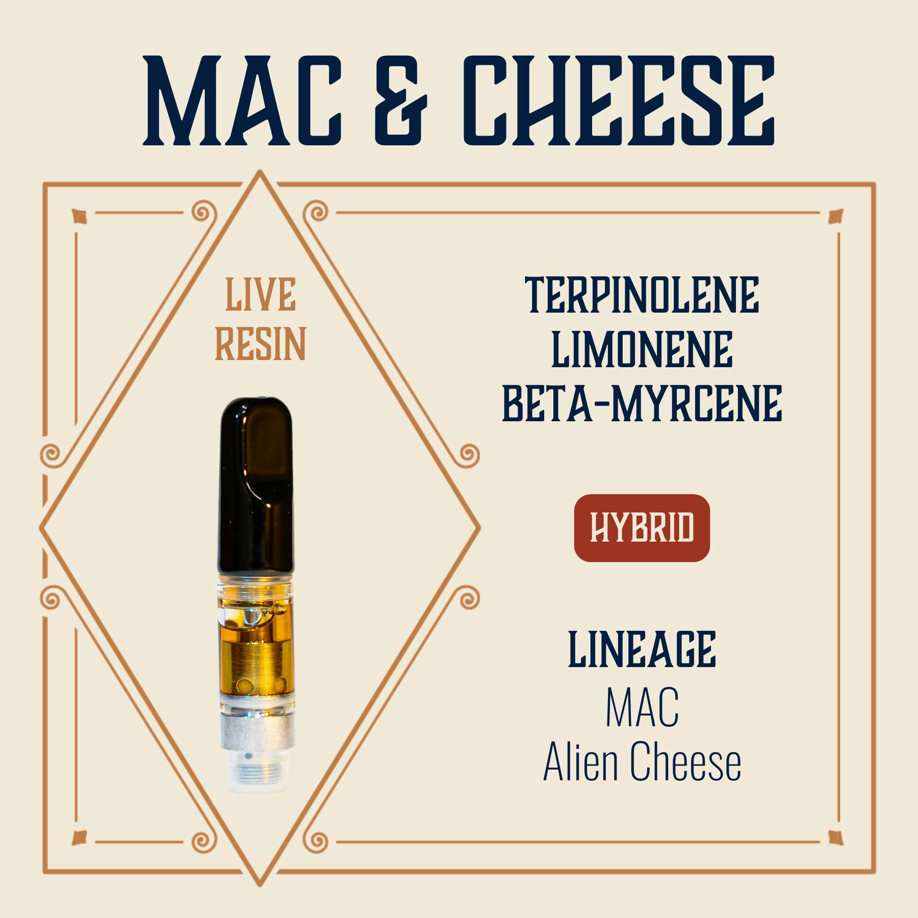 Elevate - Cartridge Live Resin - Mac & Cheese (H) (1.0g)
