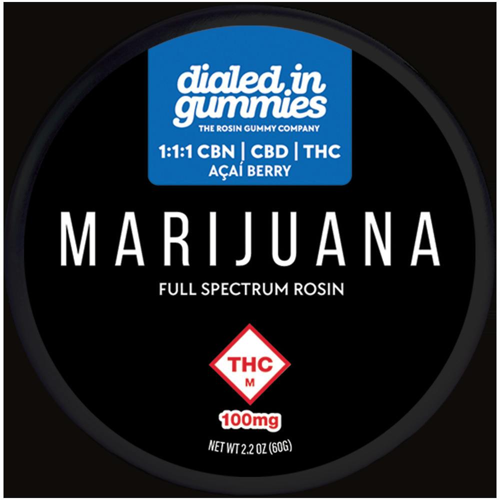 Dialed In Gummies - Rosin Gummies - Acai Berry (H) (THC/CBD/CBN 100mg)