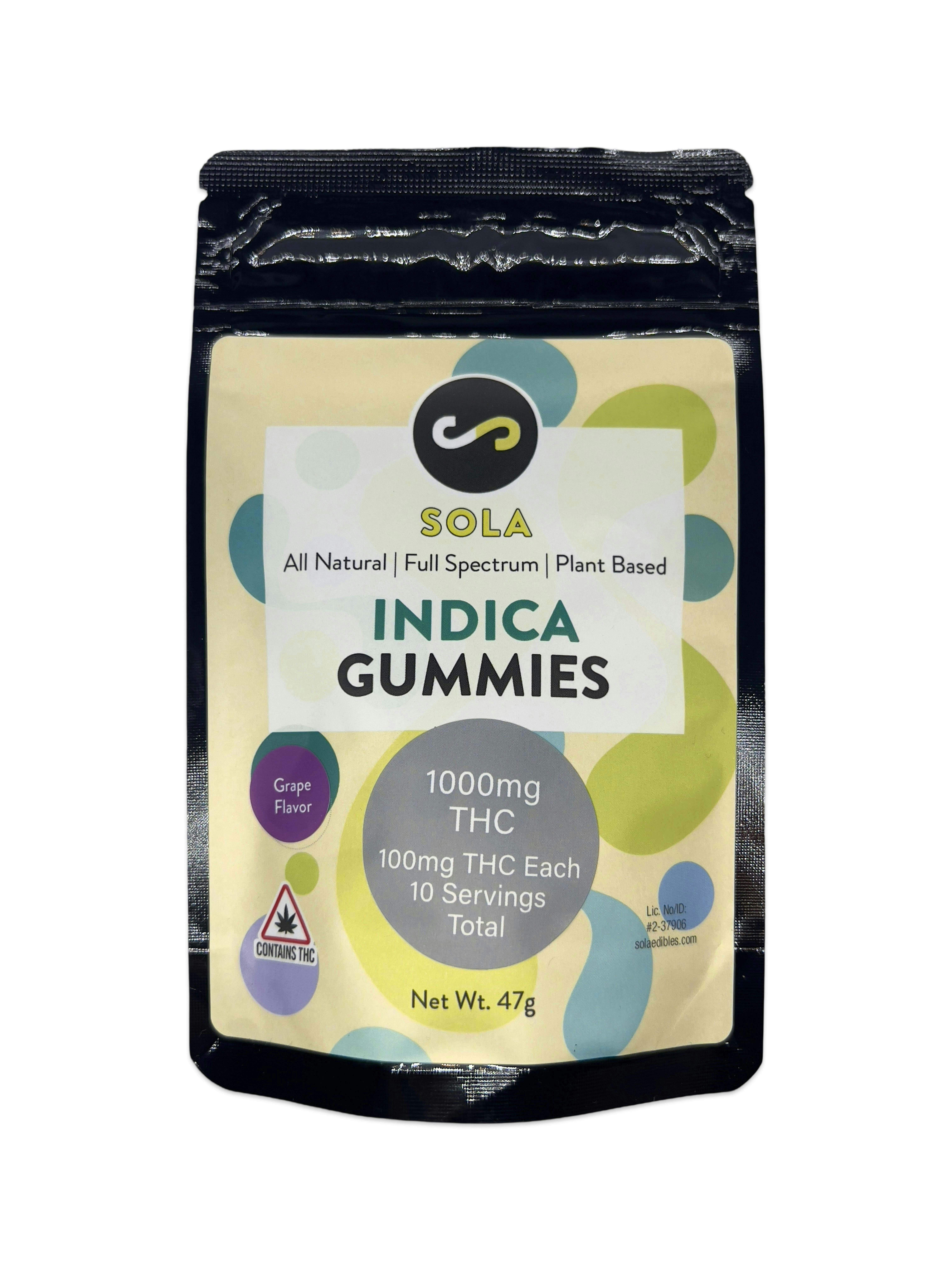 Sola 1000mg Indica Gummies - Grape