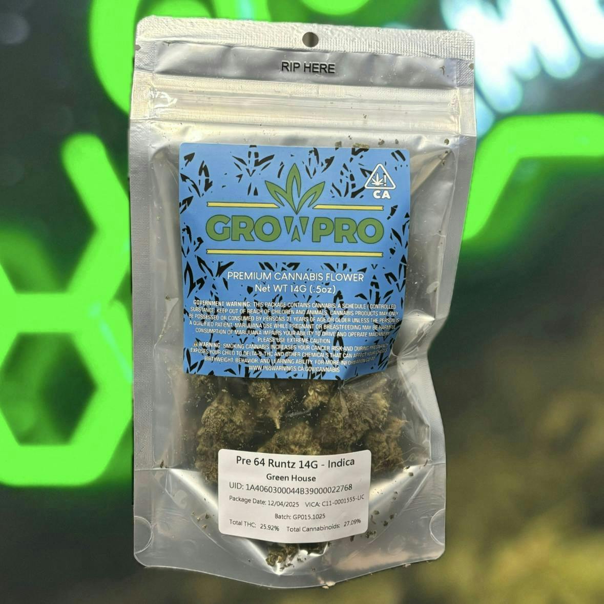 GrowPro - Pre 64 Runtz GH 14G - Half Ounce