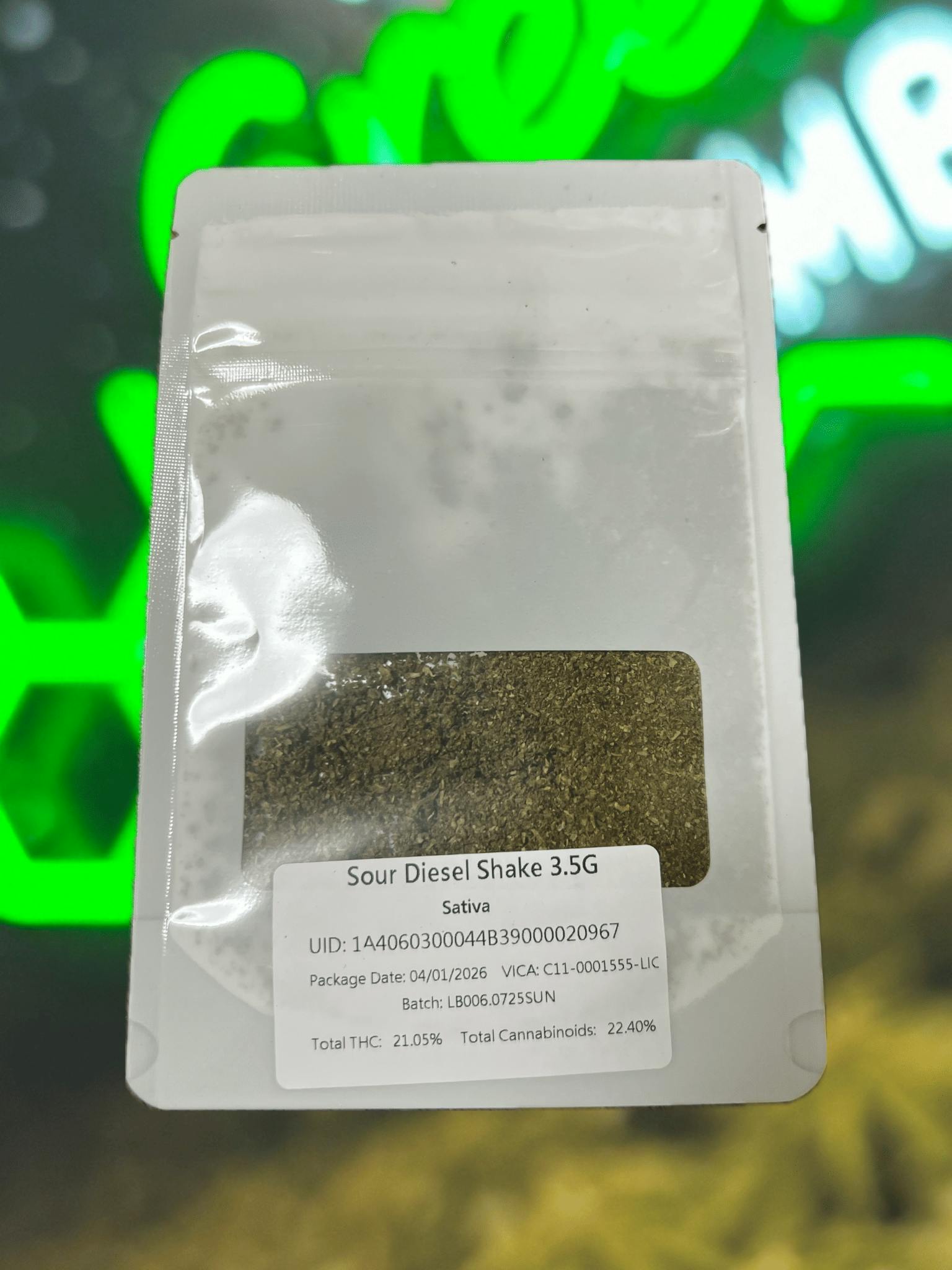GrowPro - Sour Diesel Shake 3.5G - Eighth at The Green Chamber