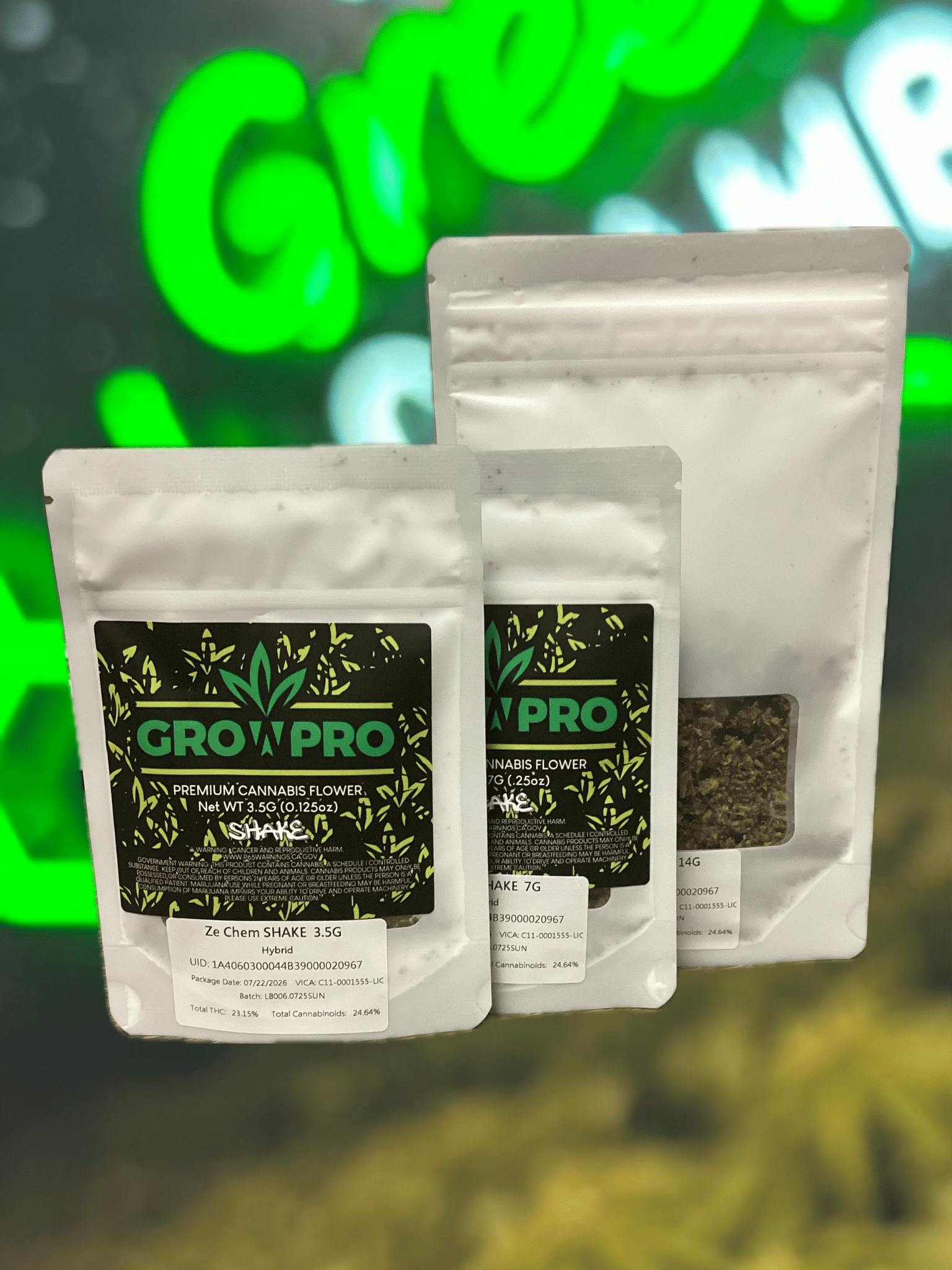 GrowPro - Ze Chem Nugs & Shake - EIghth at The Green Chamber