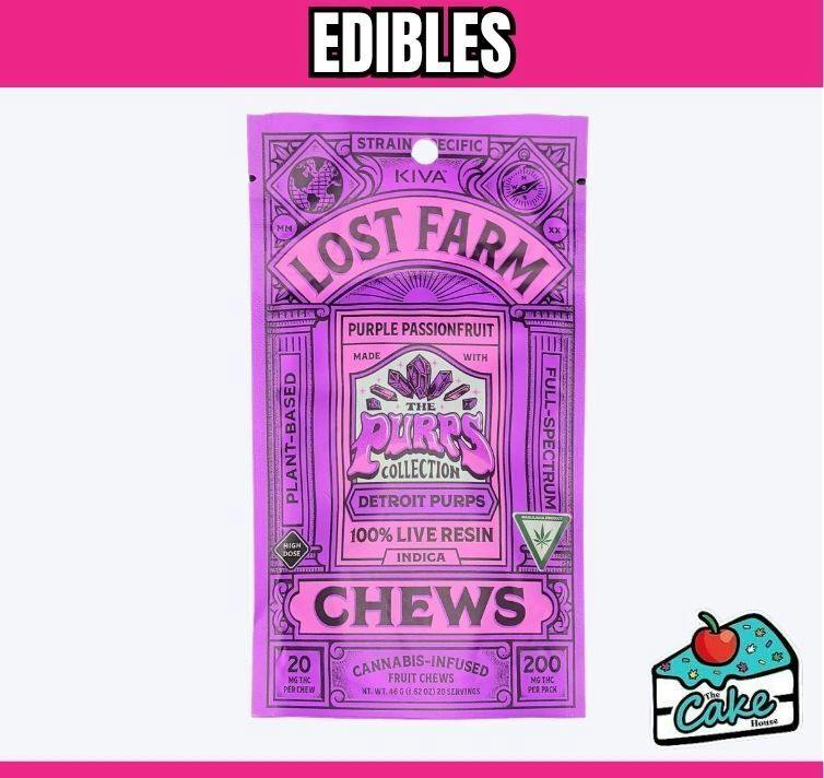 Lost Farm - 200MG Live Resin Gummies - Purple Passionfruit x Detroit Purps Resin
