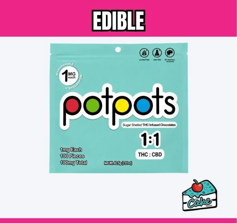 Potpots - 100mg - 1:1 THC/CBD - Milk Chocolate