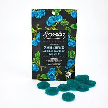SOUR BLUE RASPBERRY FRUIT CHEWS (100MG)