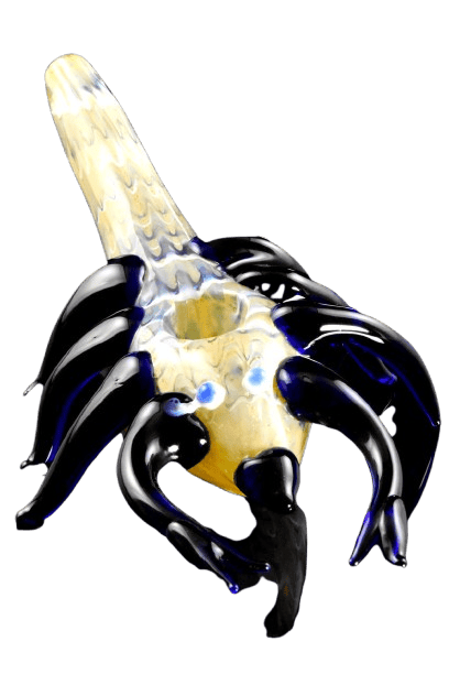 CRCL - 7" COLOR CHANGING RAKED GLASS SCORPION PIPE (AP310)