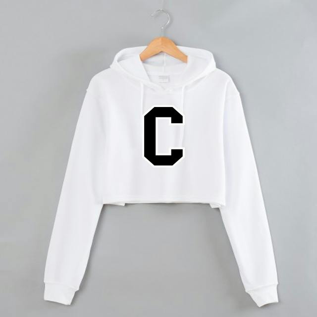 THE CIRCLE - LETTERMAN C - WHITE WOMENS PO HOODIE - SMALL