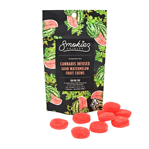 SOUR WATERMELON FRUIT CHEWS (100MG)