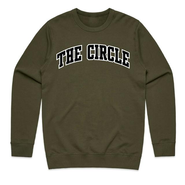 THE CIRCLE - COLLEGE ARCH SWEATSHIRT CREW NECK(OLIVE) X-LARGE^