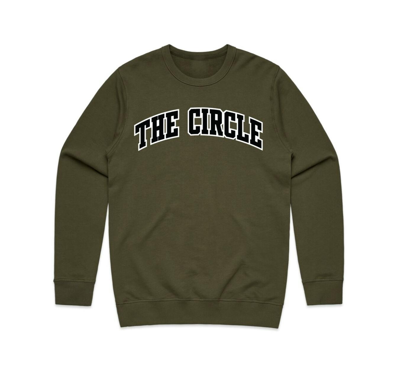 THE CIRCLE - COLLEGE ARCH SWEATSHIRT CREW NECK(OLIVE) LARGE^