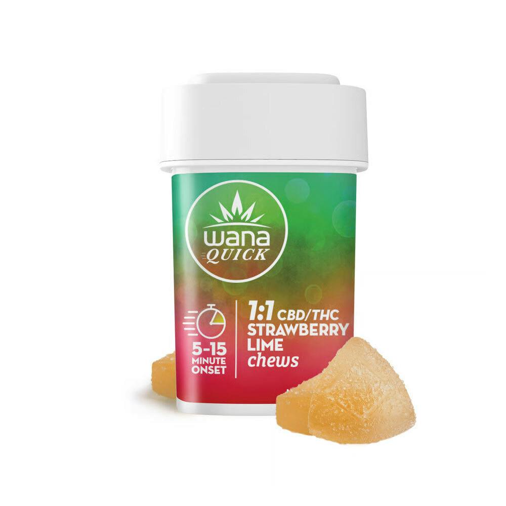 20mg, Strawberry Lime (1:1 CBD:THC) - Soft Chews Fast Acting - 10ct