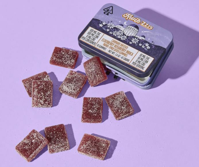 Kwik Zzzs Elderberry 1:1 THC:CBN Nano Emulsified Gummies - 100 mg - 10 Pack