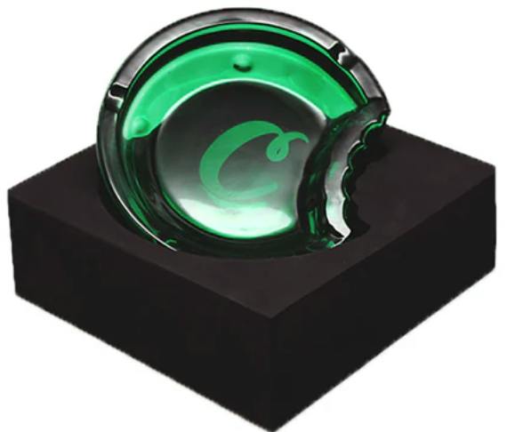 COOKIES C-BITE GLASS ASHTRAY GREEN