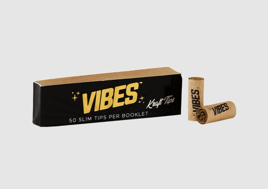 VIBES SLIM KRAFT TIPS (BLACK 50)