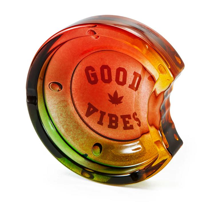 COOKIES C-BITE GOOD VIBES GLASS ASHTRAY - RASTA