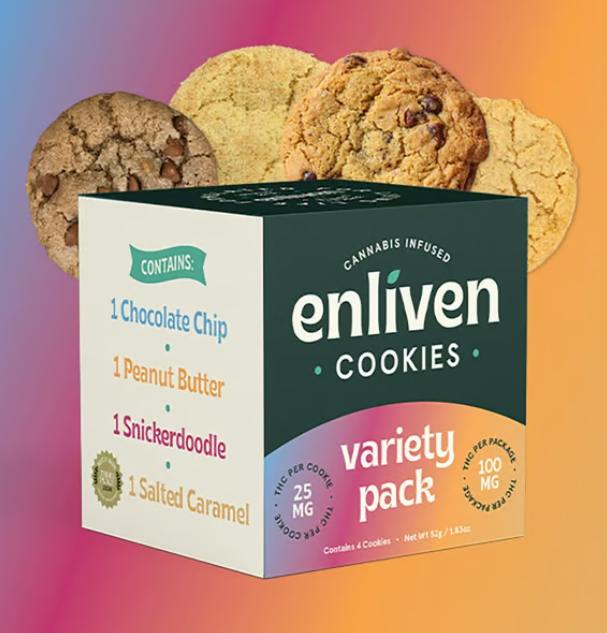 ENLIVEN - 4PK COOKIE VARIETY PACK 100MG