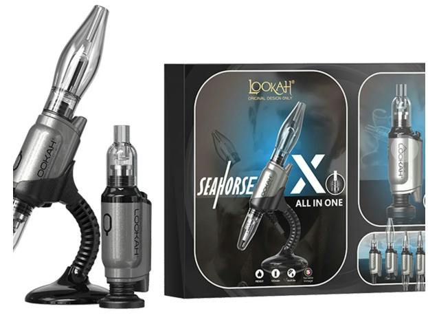 Lookah Seahorse X | Grey | All in one Wax Pen Vaporizer Kit 510 Thread