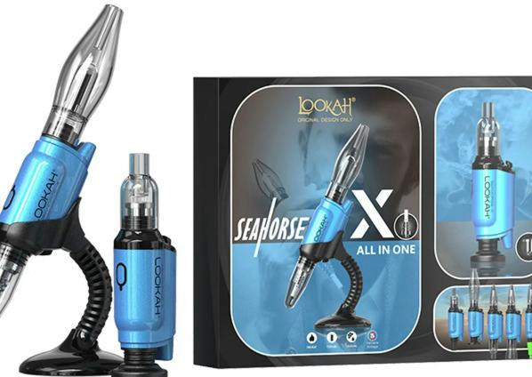 Lookah Seahorse X | BLUE | All in one Wax Pen Vaporizer Kit 510 Thread