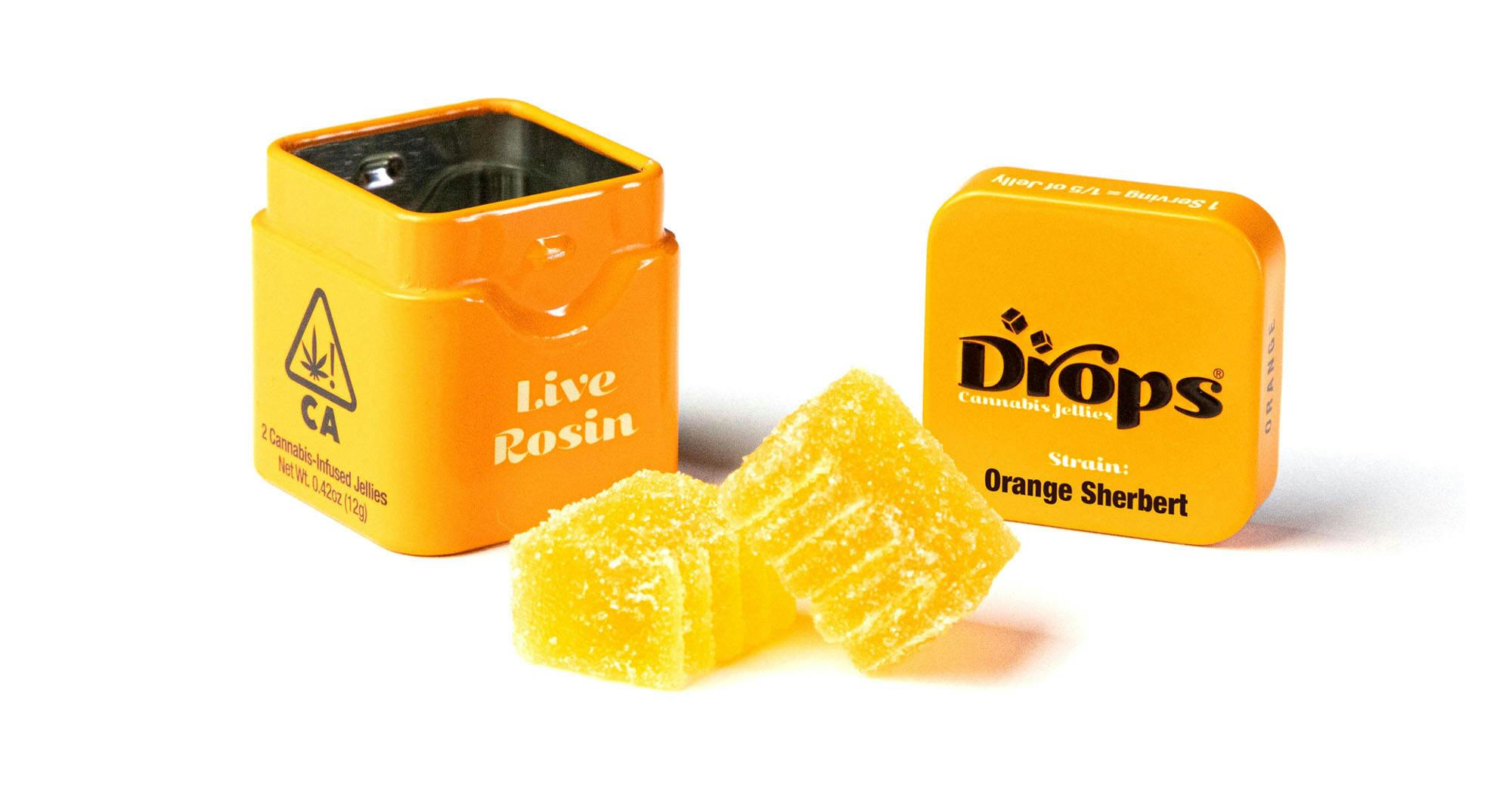 Drops - Orange — Orange Live Rosin Gummies 2ct - 100mg