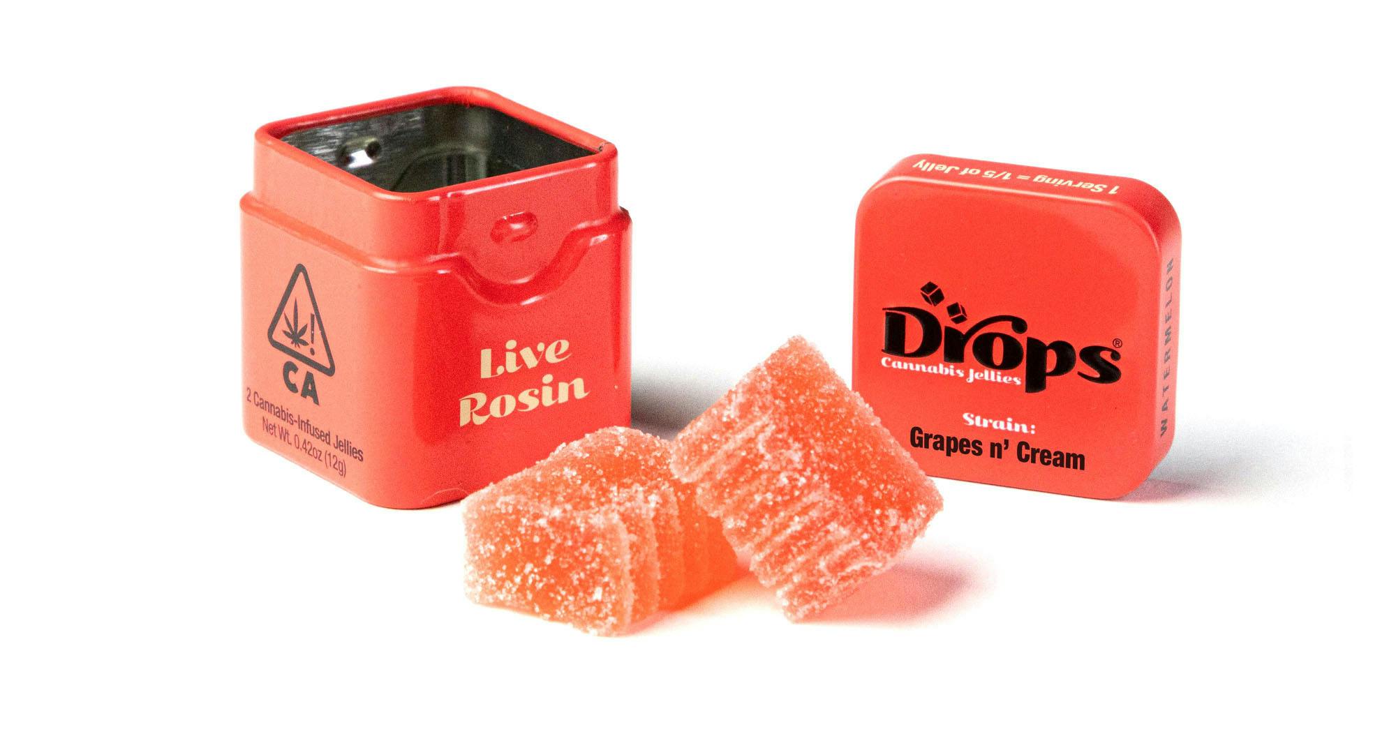 Drops - Watermelon — Watermelon Live Rosin Gummies 2ct - 100mg