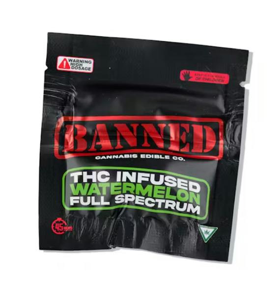 Banned - 200mg Single Nerdless Gummy - Watermelon