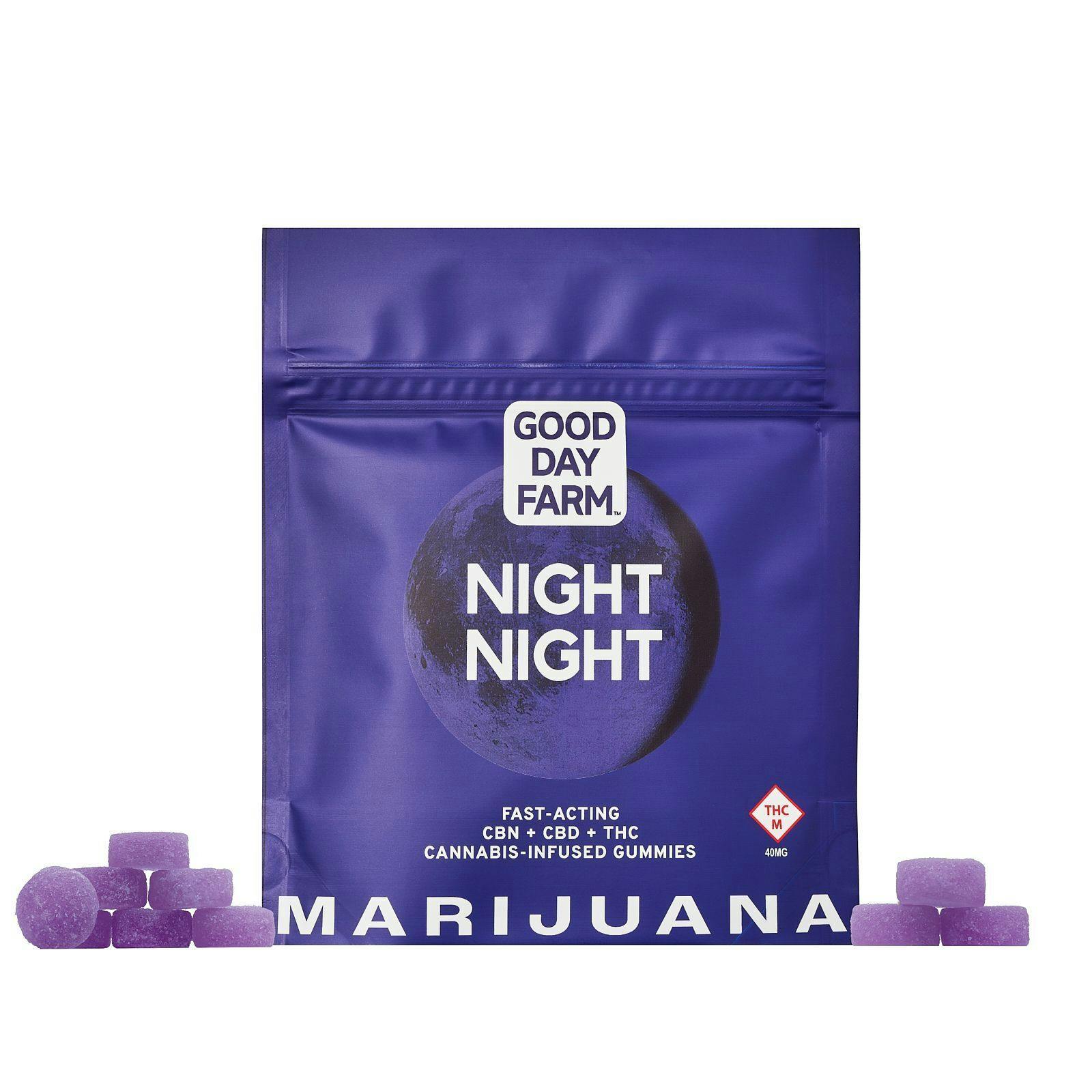 GDF: Fast-Acting Gummies | Night Night | 40mg CBD : 40mg CBN : 40mg THC | 10pk