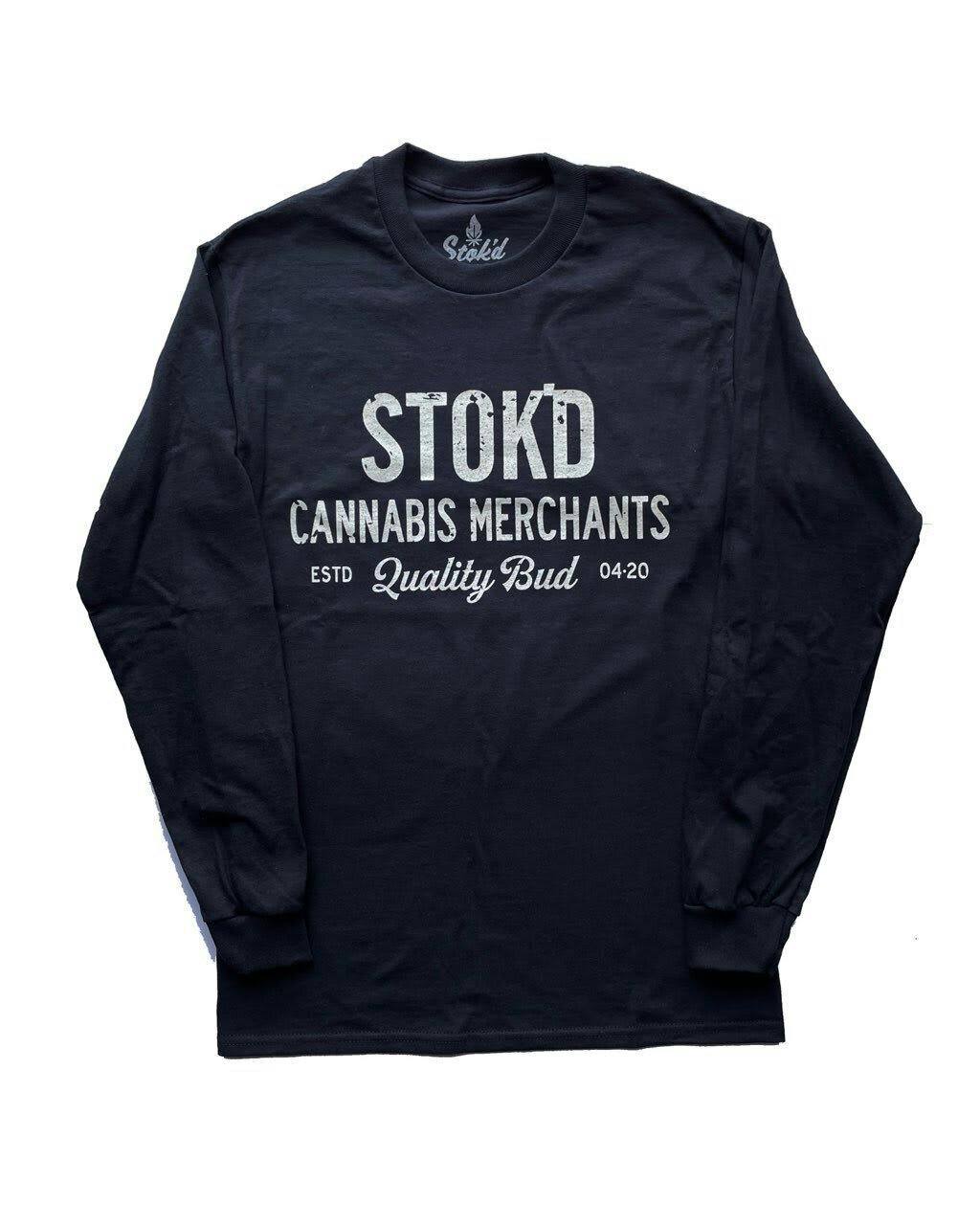 Stok'd | Long-sleeve Cannabis Merchant Black : Small
