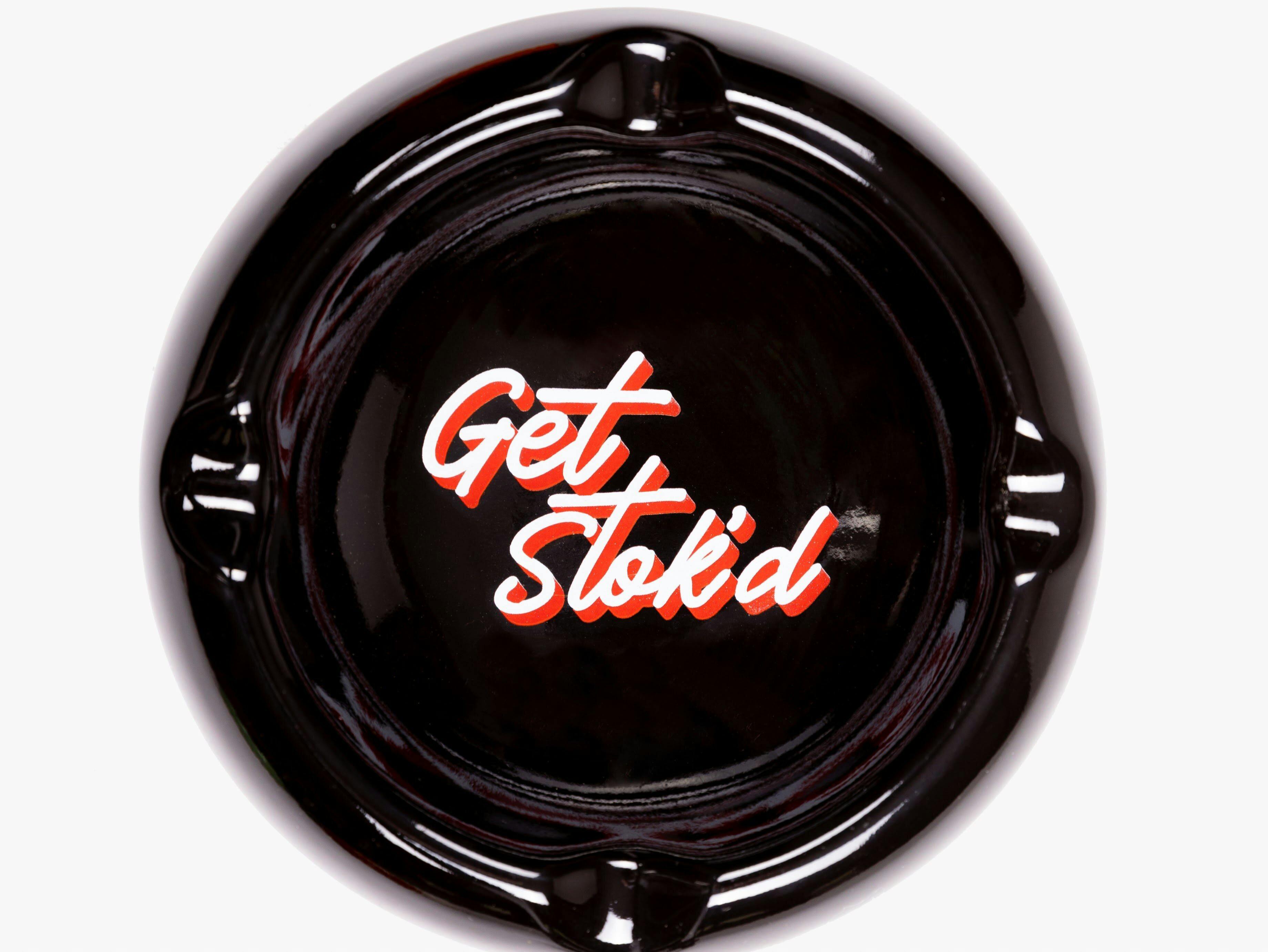 Stok'd | Ceramic Ashtray | Get Stok'd | Black